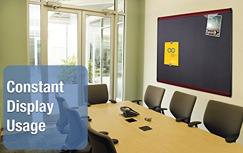 Quartet Prestige Plus Magnetic Fabric Bulletin Board, 6 x 4 Feet, Black with Mahogany Frame (MB547M)