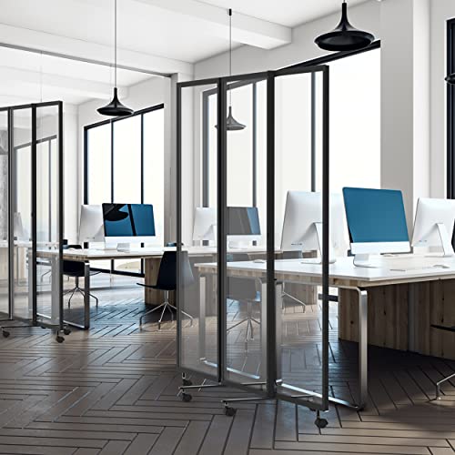 S Stand Up Desk Store Acrylic Room Divider Privacy Screen (Clear, 71" x 65")
