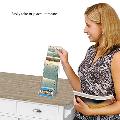 Marketing Holders Counter Trifold Brochure Holder with Business Card Pocket Maps Menu Pamphlet Organizer Hand Out 200 Pack