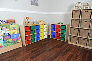 Contender Cubby Preschool Shelve for Classroom Storage Shelf with 20 Assorted Base Color Trays Best for Toy Storage, Stationary Organizer Perfect for Classrooms