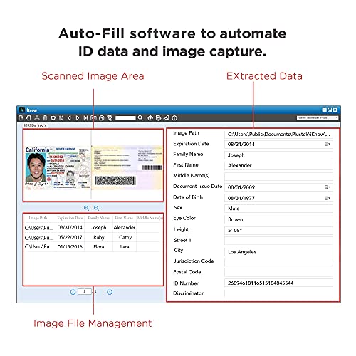 Plustek D600plus Duplex Card Scanner with ID Recognition Software - Reads US & Canadian Driver’s License/ID Card in 2.7 Seconds