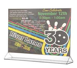 Marketing Holders Displays Sign Holder Premium Clear Acrylic Menu & Brochure Stand Double Sided & Top Loading Ad Frame For Restaurants, Office, Tabletop, Leaflets & More 17"w x 11"h Qty 24