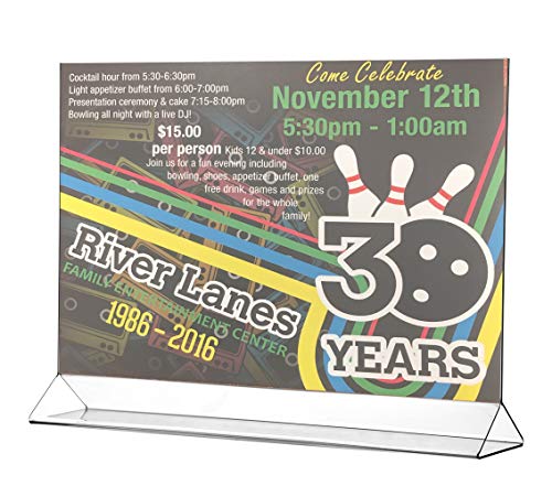 Marketing Holders Displays Sign Holder Premium Clear Acrylic Menu & Brochure Stand Double Sided & Top Loading Ad Frame For Restaurants, Office, Tabletop, Leaflets & More 17"w x 11"h Qty 24