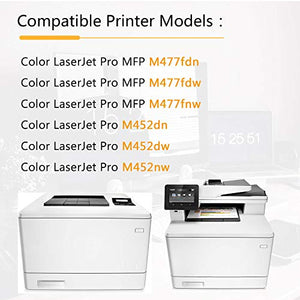 8-Pack(2BK+2C+2M+2Y) Compatibe Toner Cartridge Replacement for HP 410X | CF410X CF411X CF412X CF413X to use with HP Color Laserjet Pro MFP M477fdn,M477fdw,M477fnw,M452dn,M452dw,M452nw Printers.