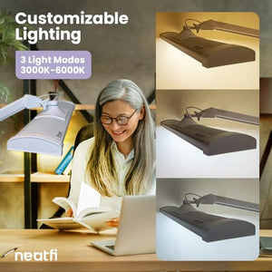 Neatfi LED Desk Lamp with Clamp, 3 Light Modes, Dimmable - 3,500 Lumens