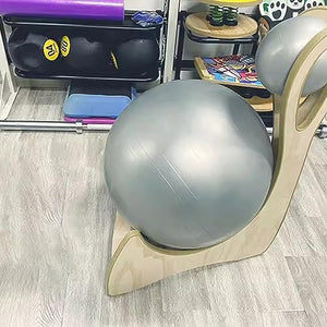 NUNETH Wooden Fitness Yoga Ball Chair for Adults, Ergonomic Rupture-Proof Balance Chair