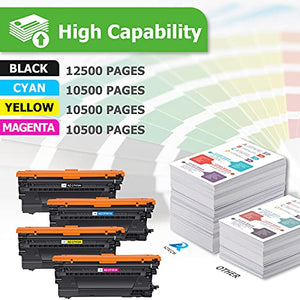 Aztech Compatible Toner Cartridge Replacement for HP 655A CF450A CF451A CF452A CF453A Enterprise M652dn M653dn M653 M652 M652n M653dn M653dh M653x Printer (Black Cyan Yellow Magenta 4-Pack)