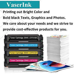 8 Pack(2BK/2C/2Y/2M) High Yield Color Pro M154a M154nw MFP M180n M181fw M181fdw M180nw Printer Toner Compatible for HP 204X | CF510X CF511X CF512X CF513X Toner Cartridge - by VaserInk