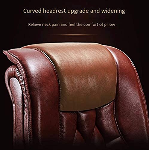 MUMUJJ Big and Tall Executive Office Chair with Wood High Back Reclining - Brown