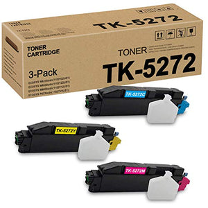 3 Pack-1C+1M+1Y TK5272 TK-5272Y TK5272C TK-5272M 1T02TVCUS0 1T02TVBUS0 1T02TVAUS0 Toner Cartridge Replacement for Kyocera ECOSYS M6235cidn (1102V02US1) M6630cidn (1102TZ2US1) Toner Kit Printer
