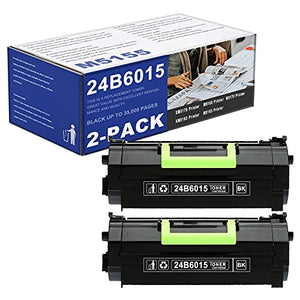 Compatible 24B6015 (2 Pack Black) High Yield Toner Cartridge Replacement for Lexmark M5155 M5163 XM5163 XM5170 M5170 Printer Toner Cartridge.