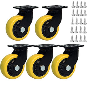 FOGUO Office Chair Wheels Replacement for Hardwood Floors - Smooth & Quiet Rubber Casters