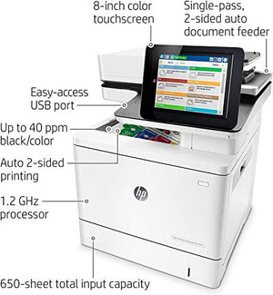 HP Color LaserJet Enterprise M577dn (B5L46A#BGJ) Duplex 3600 dpi USB/Ethernet Laser Multifunction Printer (Renewed)