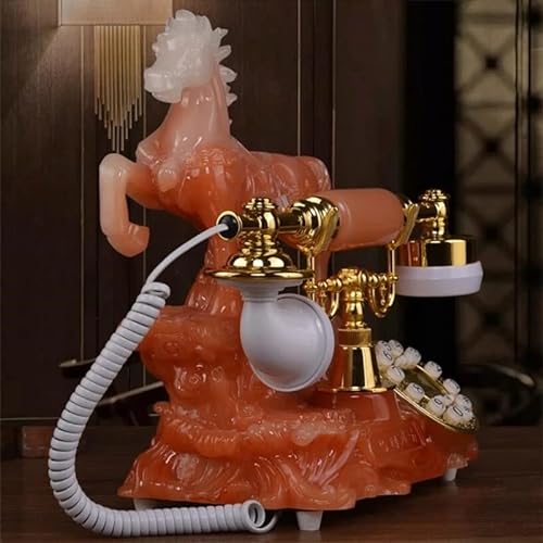 None Retro Fixed Telephone European Home Antique Horse Style Creative Office Wired Blue Backlight+Handsfree+Caller ID Landline Phone