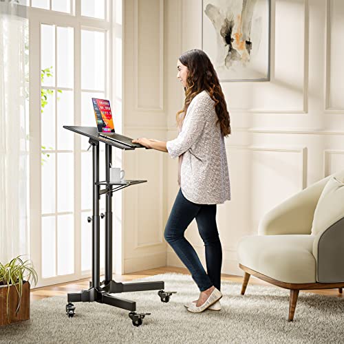 PGTVMC05 Rolling TV Stand for 32-75 inch TVs & PGLMC01 Mobile Laptop Stand