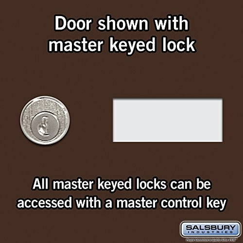 Salsbury Industries 19035-06ZSK Cell Phone-3 Unit Surface Mounted-Master Keyed Locks with 5-Inch Diameter Compartments, Bronze