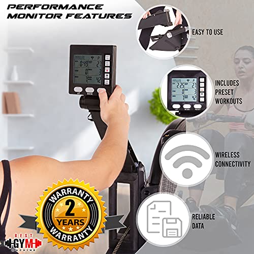 Rowing Machine - Total Body Workout Machine - Perfect Rowing Machines for Home Use Indoor Gym - High Calorie Burning Rower Machine - Bluetooth Connectivity Folding Rowing Machine