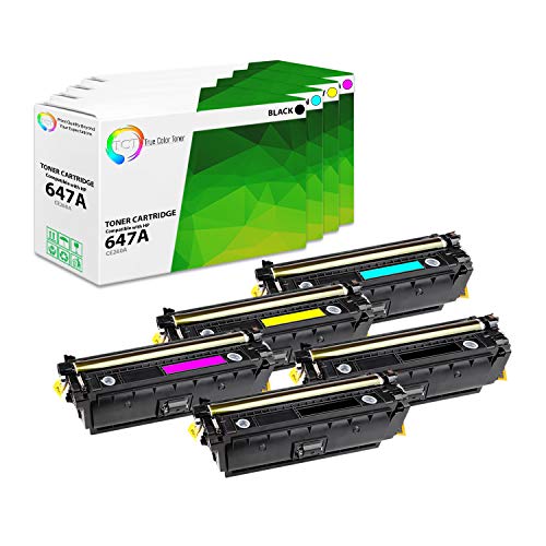 TCT Premium Compatible Toner Cartridge Replacement for HP 647A 648A CE260A CE261A CE262A CE263A Works with HP Color Laserjet CP4520 CP4025 CP4525 Printers (Black, Cyan, Magenta, Yellow) - 5 Pack