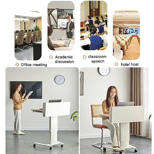YUZES Mobile Laptop Lectern Podium Stand with Wheels