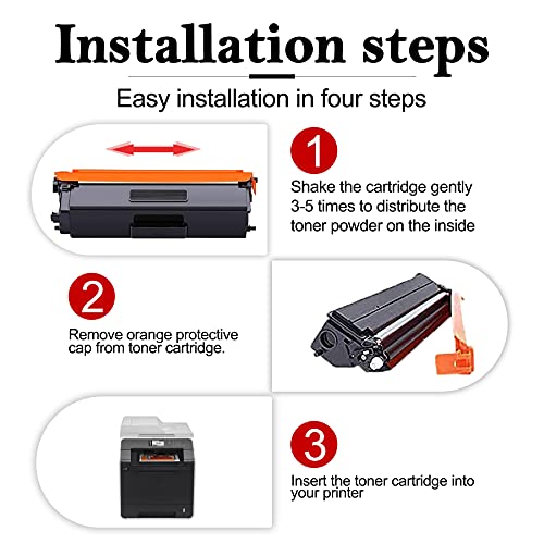 4 Pack (1BK+1C+1M+1Y) TN339 Compatible TN339BK TN339C TN339M TN339Y Extra High Yield Toner Cartridge Replacement for Brother HL-L8250CDN L8350CDW MFC-L8600CDW 9460CDN L8850CDW L8650CDW Printer