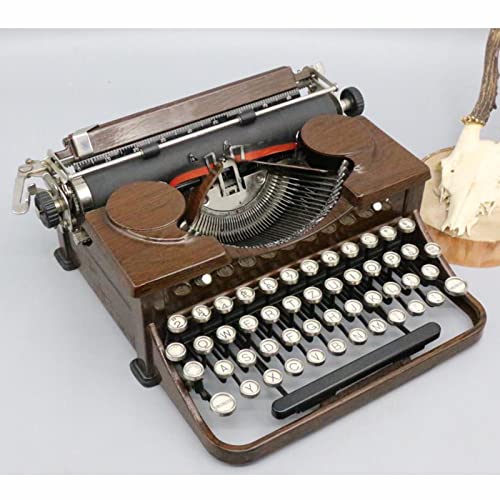 Amdsoc Antique Wood Grain Typewriter - Portable Collectible/Gift - 30x30x10CM