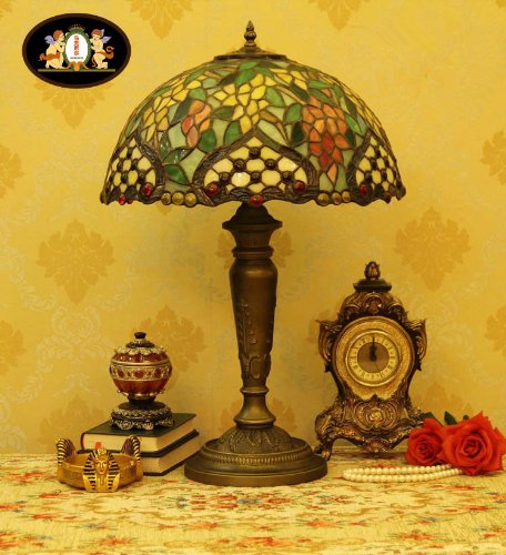 Tiffany Europaische retro style hand-painted stained glass table lamp