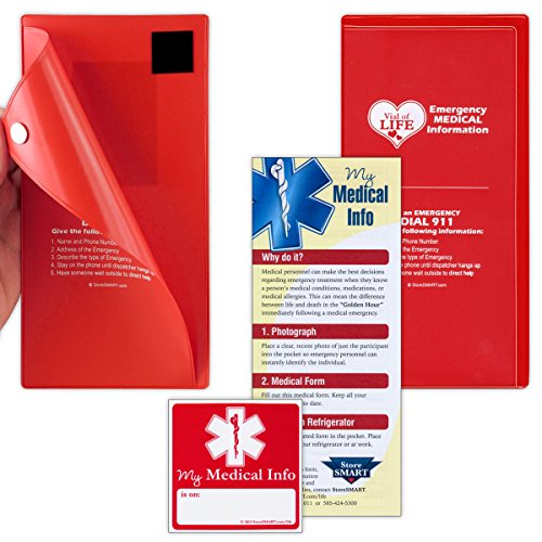 StoreSMART - Vial of Life 100-Pack - Magnetic Easy Open - Magnetic Back - Red - VOLMCP502MB-R-100
