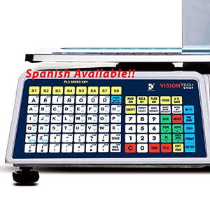 VisionTechShop DLP-300 Label Printing Scale Pole Display, 30/60lbs Capacity, NTEP Legal for Trade, Free CAS LST-8040 Label