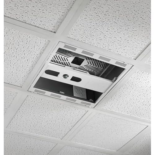 Chief Suspended Storage Box with Column Drop Ceiling Mount, 8"x25"x23.7", White