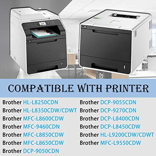 4 Pack(1BK+1C+1M+1Y) TN-336 Toner Compatible for Brother TN336BK TN336C TN336M TN336Y HL-L8250CDN MFC-L8600CDW 9460CDN L8850CDW DCP-9050CDN 9270CDN L8450CDW Printer Ink Toner Cartridge by Pddtoner