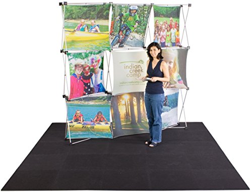 Displays2go Interlocking Mat is Black Carpeted Foam, Portable and Durable - 10 x 10 Feet (TS10BKEC)