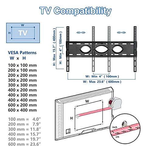 Generic Mobile TV Stand with Wheels & Av Shelf - Heavy Duty Black, Adjustable Height - Fits 32-75 Inch TV