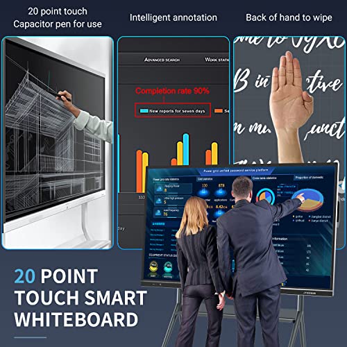JYXOIHUB 75" 4K UHD Interactive Smart Whiteboard with Touchscreen Display