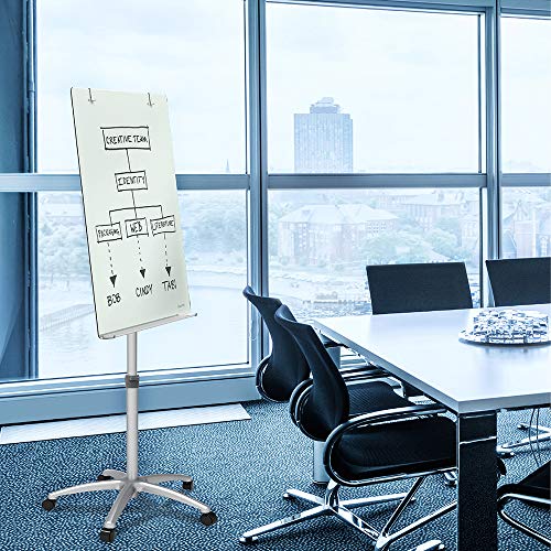 Quartet Easel, Magnetic, Glass Whiteboard, 3' x 2', Adjustable, Portable, Flip Chart Holder, Infinity (ECM32G)