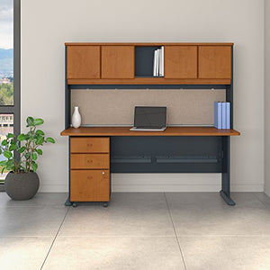 Bush Business Furniture SRA051NCSU Office Suite, Natural Cherry and Slate
