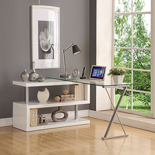 ComfortScape Writing Desk with Swivel Function, White