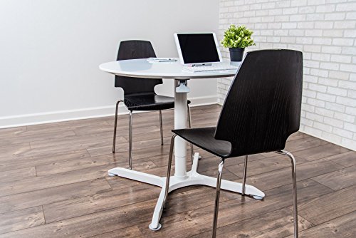 Luxor 36" Pneumatic Height Adjustable Round Cafe Table - Gray