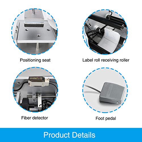 Hanchen Semi-Automatic Plane Labeling Machine, Adjustable Labeler for Flat Square Bottles (110v)
