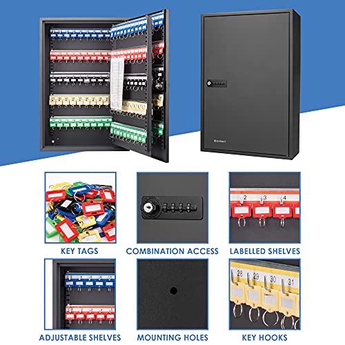 BARSKA CB13266 Combination Lock 200 Position Adjustable Key Cabinet Lock Box Black ,5.5x14.75x21.75