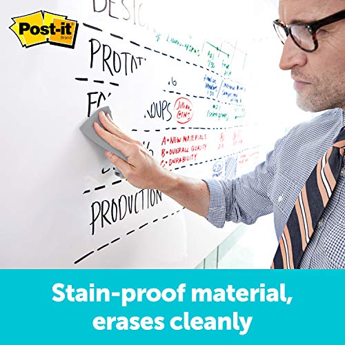 Post-it Dry Erase Whiteboard Film Surface for Walls, Doors, Tables, Chalkboards, Whiteboards, and More, Removable, Stain-Proof, Easy Installation, 8 ft x 4 ft Roll (DEF8X4), Model Number: DEF8x4