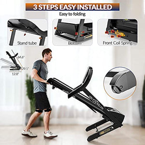 DR.GYMLEE Folding Treadmill 300 LB Capacity for Home, 15% Auto Incline 3.5 HP Running Machine& Strong Shock Absorption, Easy Assembly & Space Saver for Home Office Workout…