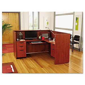 Alera Valencia Series Reception Desk with Counter, Cherry - 71w x 35 1/2d x 42 1/2h