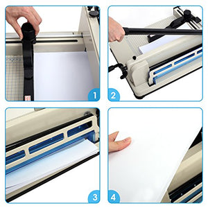 Amzdeal Paper Cutter Guillotine Paper Cutter Trimmer Professional Heavy Duty Commercial Paper Cutter A4 Paper Cutting Machine