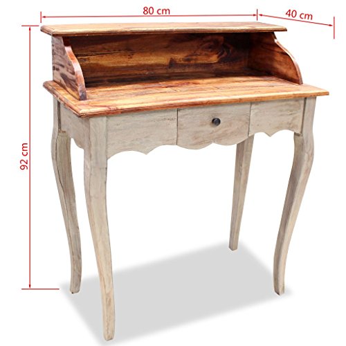 H.BETTER Writing Desk Workstation Antique-Style Office Student Table Home Office Desks Computer Desk 31.5"x15.7"x36.2"