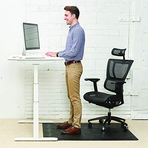Deflecto Ergonomic Sit and Stand Chair Mat, 46" x 60", Black - Low Pile Carpet & Hard Floors