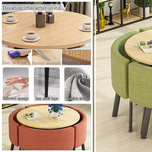 DIHRVTHC Round Dining Table Set for 4, Multi-Purpose Furniture Set