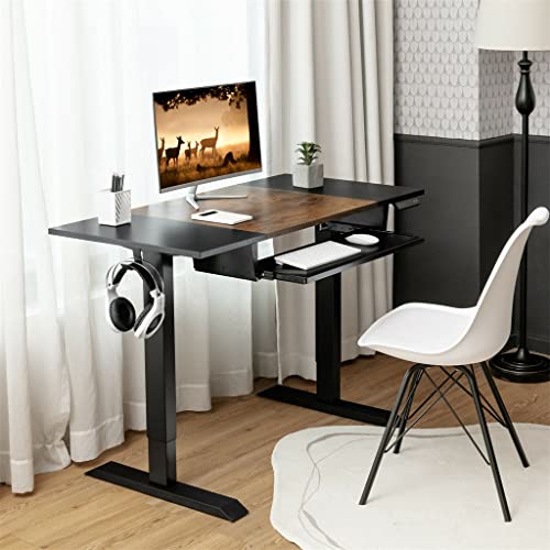 VejiA 48" Electric Lift System Sit-Stand Desk with Keyboard Tray