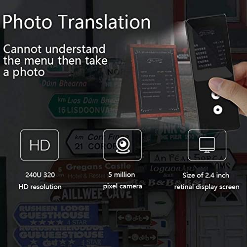 Language Translator Device Portable Instant Translator Device Support WiFi/Hotspot/Offline Two-Way Real Time Online 138 Languages Smart Translator (Black)