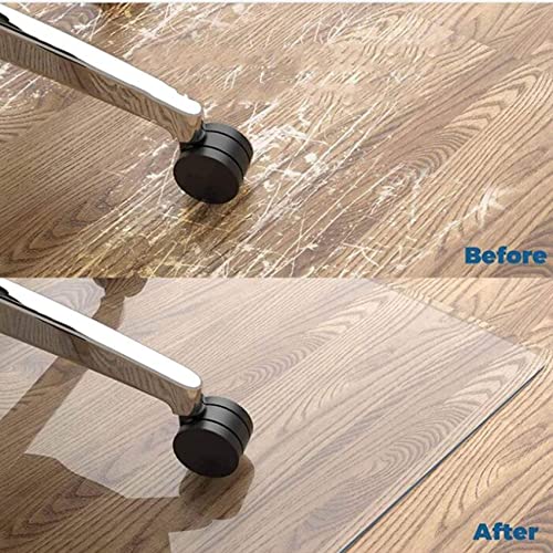 YUYI Clear PVC Desk Chair Mat - Anti-Slip Transparent Carpet Protector - 1.5mm Thickness