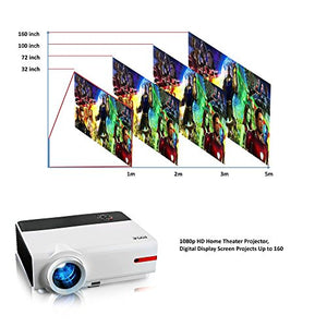 Updated Pyle Video Projector 5.8" LCD Panel LED Lamp Cinema Home Theater with Built-in Stereo Speakers 2 HDMI Ports & Keystone Adjustable Picture Projection for TV PC Computer and Laptop PRJLE83